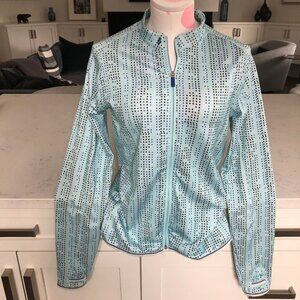 Lopez Jazzy Athletic Activewear Desert Dry Full Zip Golf Jacket Blue Sz S NWOT